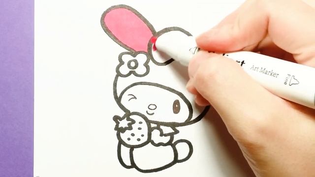 HOW TO DRAW A RABBIT (MY MELODY FROM SANRIO) смотреть онлайн