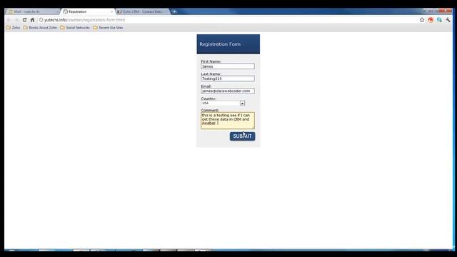 Submit single web form data to both Zoho CRM and Aweber.com same time using PHP, API смотреть онлайн