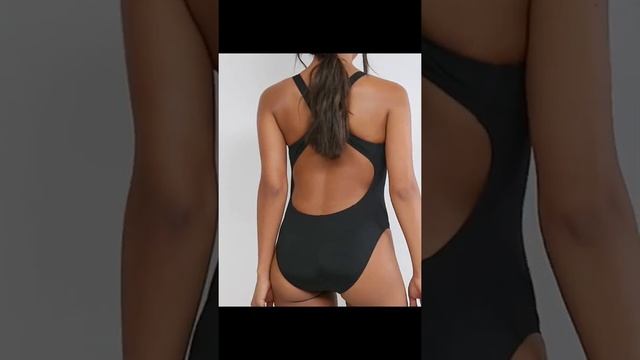 Сплошной купальник Nike черного цвета смотреть онлайн