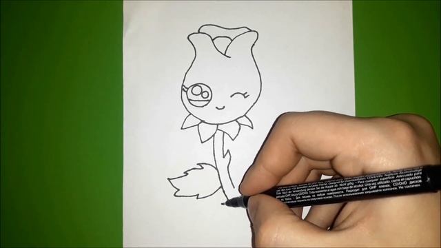 Как нарисовать кавайную РОЗУ? Лёгкие рисунки смотреть онлайн