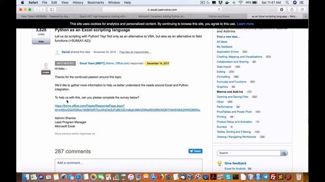 Microsoft Survey for Python as an Official Scripting Language to Excel смотреть онлайн