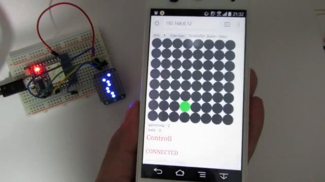 The I2C LED matrix in gyro sensor of smartphone tried to WebSocket control смотреть онлайн
