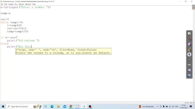WAP in Python to Check a Number is Palindrome смотреть онлайн
