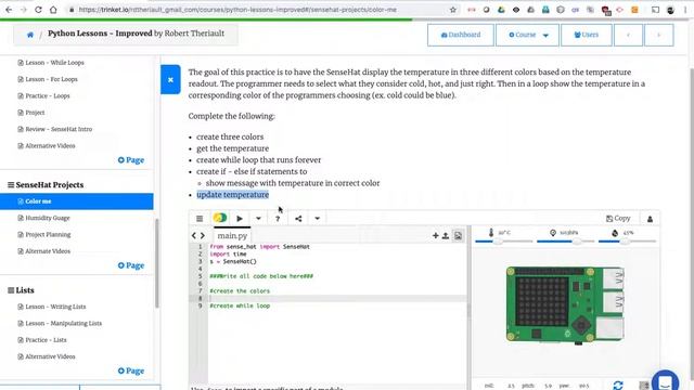 Python Sense Hat Projects - trinket.io смотреть онлайн