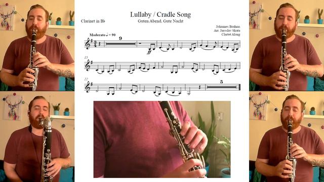 Lullaby/Cradle Song(by Brahms) | CLARTET ALONG | Clarinet Solo And Clarinet Quartet With Sheet Musi