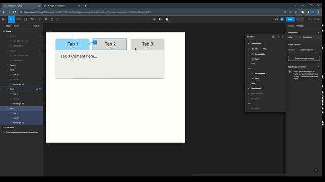 Tabs component using #figma variables | interactive tab component | fully functional tab bar смотреть онлайн