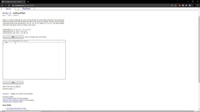 Array-2 (withoutTen) Java Tutorial || codingbat.com смотреть онлайн