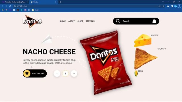 Create an Animated Doritos Landing Page - HTML, CSS and JAVASCRIPT Project смотреть онлайн