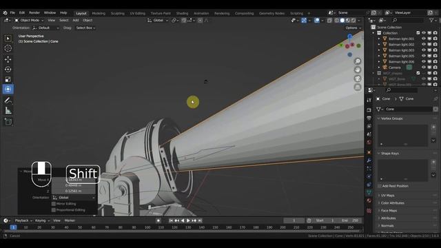 BLENDER 3.6 Прожектор Бэтмэна ригг и проба луча света смотреть онлайн