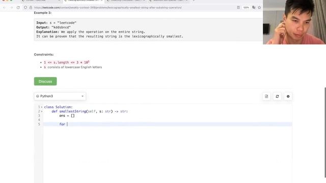 2734. Lexicographically Smallest String After Substring Operation (Leetcode Medium) смотреть онлайн
