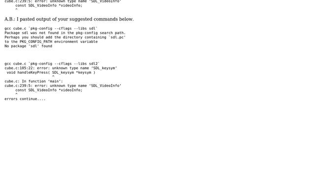 Ubuntu: fatal error: SDL/SDL.h: No such file or directory смотреть онлайн