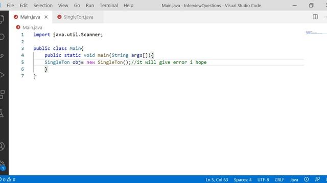 How to work with SingleTon Class in java? смотреть онлайн