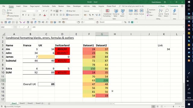 Excel highlight errors, blanks, outliers & formulas смотреть онлайн