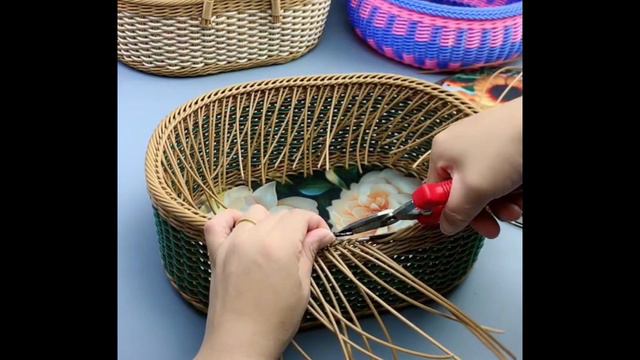 Weave Rattan Basket Tutorial 藤编大提篮新手快速入门教程 #手工 #藤编 #DIY