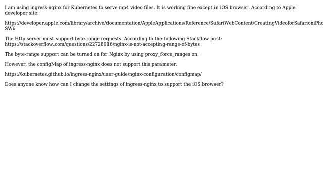 How to support byte range requests in ingress-nginx for Kubernetes? смотреть онлайн