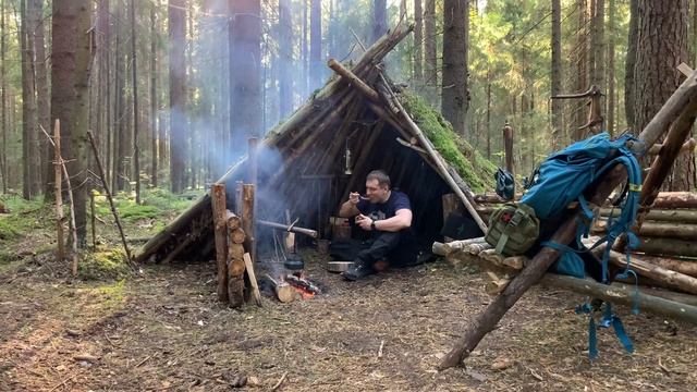 How To Make A WOODEN Cup KUKSA From BIRCH BURL Into The FOREST Without Power TOOLS