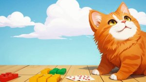 Котенок играет в настольные игры