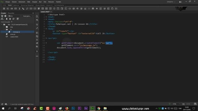JS Ders 66 Butona tıklandığında ya da sayfa yüklendiğinde harici javascript dosyasını yükleme смотреть онлайн