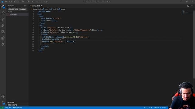 Dom - 07 - modifier un nœud via innerHtml 2020 смотреть онлайн