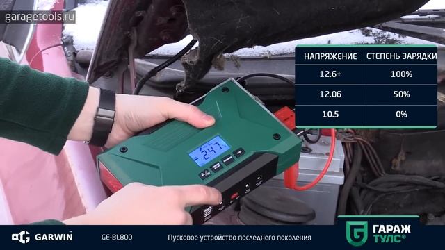 Пусковое устройство для автомобиля GARWIN LION 800 START смотреть онлайн