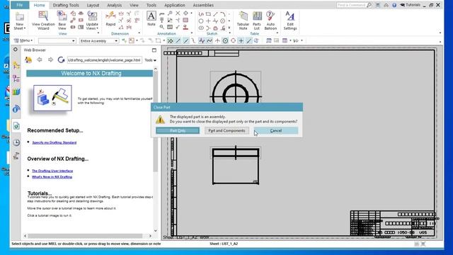 siemens nx Чертеж по ЕСКД и по ISO смотреть онлайн