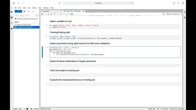 K-fold cross validation (hyper-parameter tuning) in Python смотреть онлайн