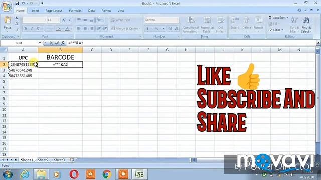 How to create barcode in MS Excel in Hindi смотреть онлайн