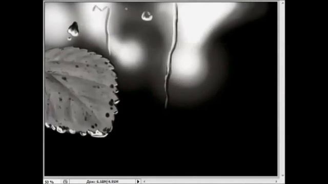 Photoshop drawing - Leave on the glass / Рисунок в Фотошоп - Лист на стекле смотреть онлайн