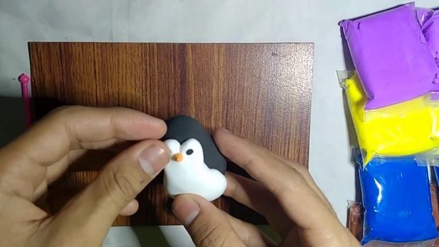 Polymer Clay Penguin.How To Make A Clay Penguin.Play Doh.