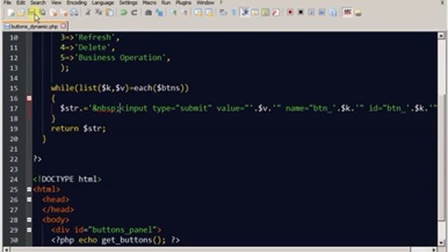 How to create a dynamic button in PHP. смотреть онлайн