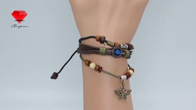 Bije.ru: Кожаный браслет с разноцветными бусинами Calfuray (Кальфарэй) смотреть онлайн