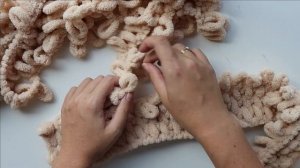 DIY Плюшевый плед для малыша своими руками. Вязаный плед без спиц и крючка за вечер. Alize Puffy