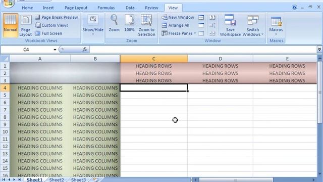 Excel 2007: Freeze or unfreeze rows and columns смотреть онлайн