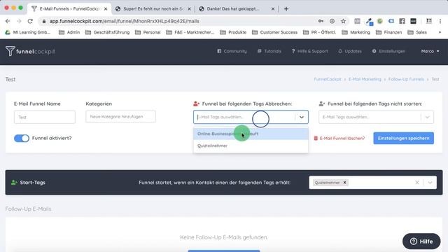Funnelcockpit E-Mail-Marketing leicht erklärt | Newsletter erstellen Funnelcockpit | Tutorial смотреть онлайн