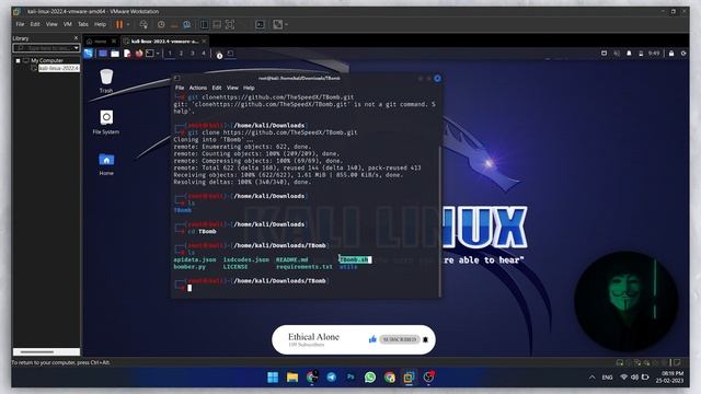 SMS BOMBER With Tbomb in Kali Linux смотреть онлайн