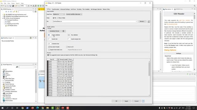 The CSV Reader Node смотреть онлайн