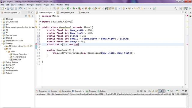 how to create a snakegame using java#2 set size of window смотреть онлайн
