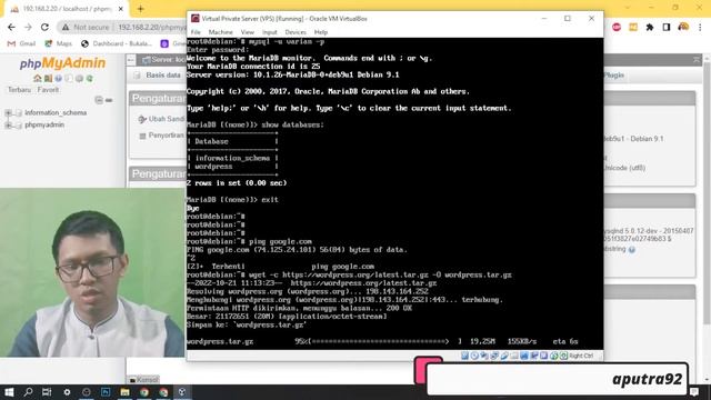 Cara Konfigurasi Virtual Private Server Debian 9 Di Virtualbox | Cara Install Wordpress #Part2 смотреть онлайн