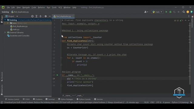 Python Interview Questions | Find duplicates in a string using python | Coding Interviews смотреть онлайн