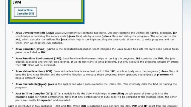 JDK, JRE, JVM, JIT and Java Compiler (Telugu) смотреть онлайн