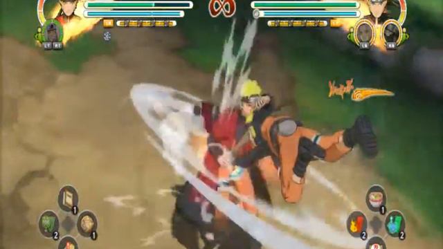 Uzumaki Naruto(Режим мудреца)-Naruto Uzumaki(Залп огромных расенганов)