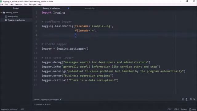 Logging Python Programming Tutorial смотреть онлайн