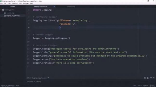 Logging Python Programming Tutorial
