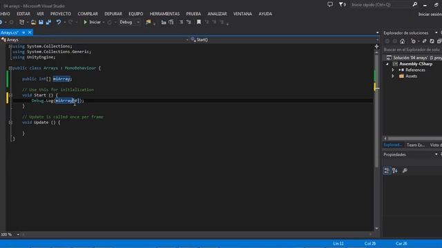 C# para Unity 08 - Arrays: Crear, acceder y modificar sus elementos. смотреть онлайн