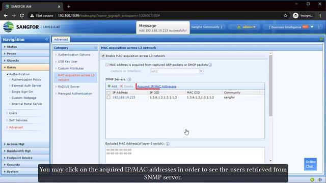 Sangfor IAM_Layer 3 MAC Address Identification Configuration смотреть онлайн