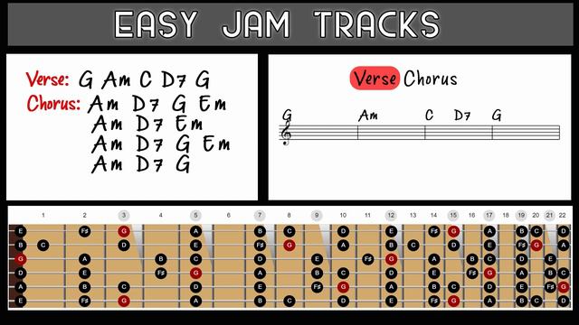 Mellow Rock Backing Track in G Major - Easy Jam Tracks смотреть онлайн