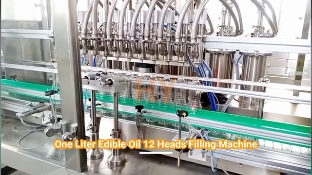 One Liter Edible Oil 12 Heads Piston Filling Machine смотреть онлайн