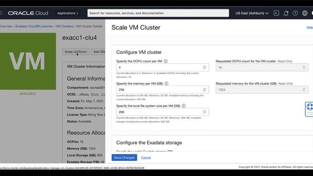 Scale VM Cluster OCPU Resources on Exadata Cloud@Customer смотреть онлайн