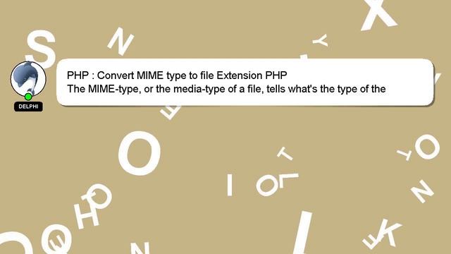 PHP : Convert MIME type to file Extension PHP смотреть онлайн