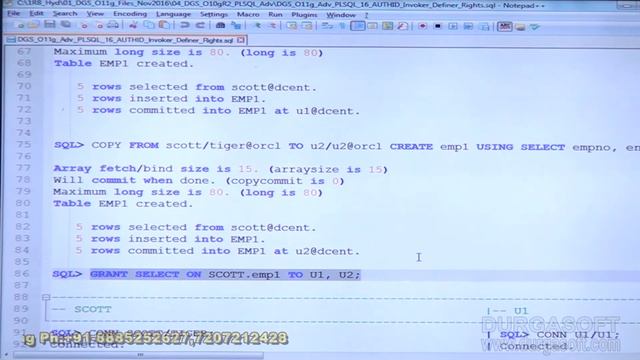 Oracle Tutorial||onlinetraining||pl/sql|| Invoker - Definer Rights Part - 1 by Basha смотреть онлайн
